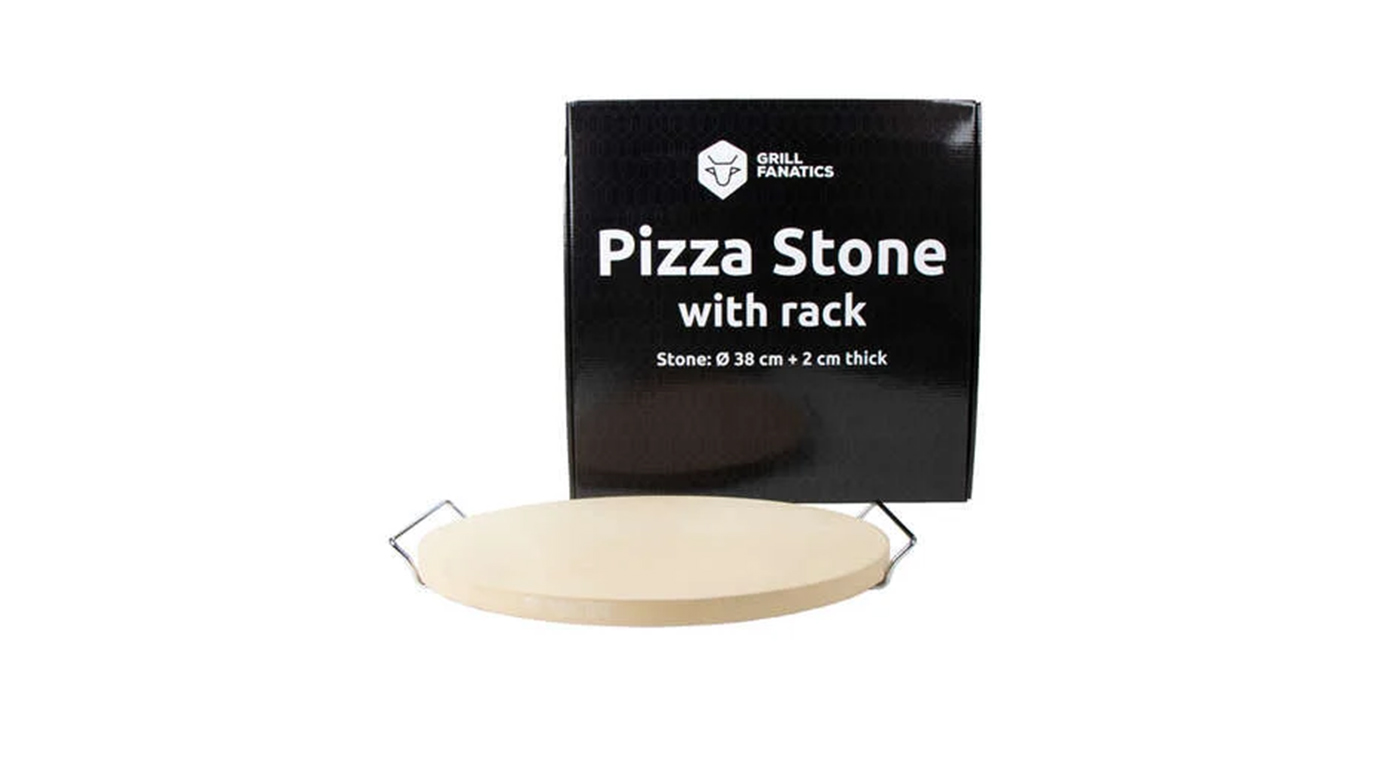 Grill Fanatics Pizzasteen 38cm inclusief houder