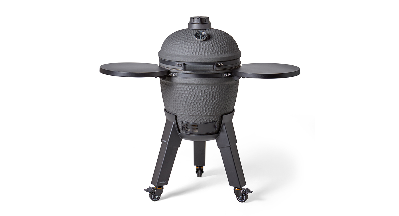 Moddern Kamado Charcoal Grey incl. Zijtafels & Zwarte Poten (showmodel)