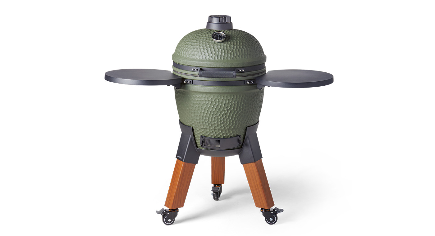 Moddern Kamado Groen incl. Zijtafels & Wood-look Poten (showmodel)