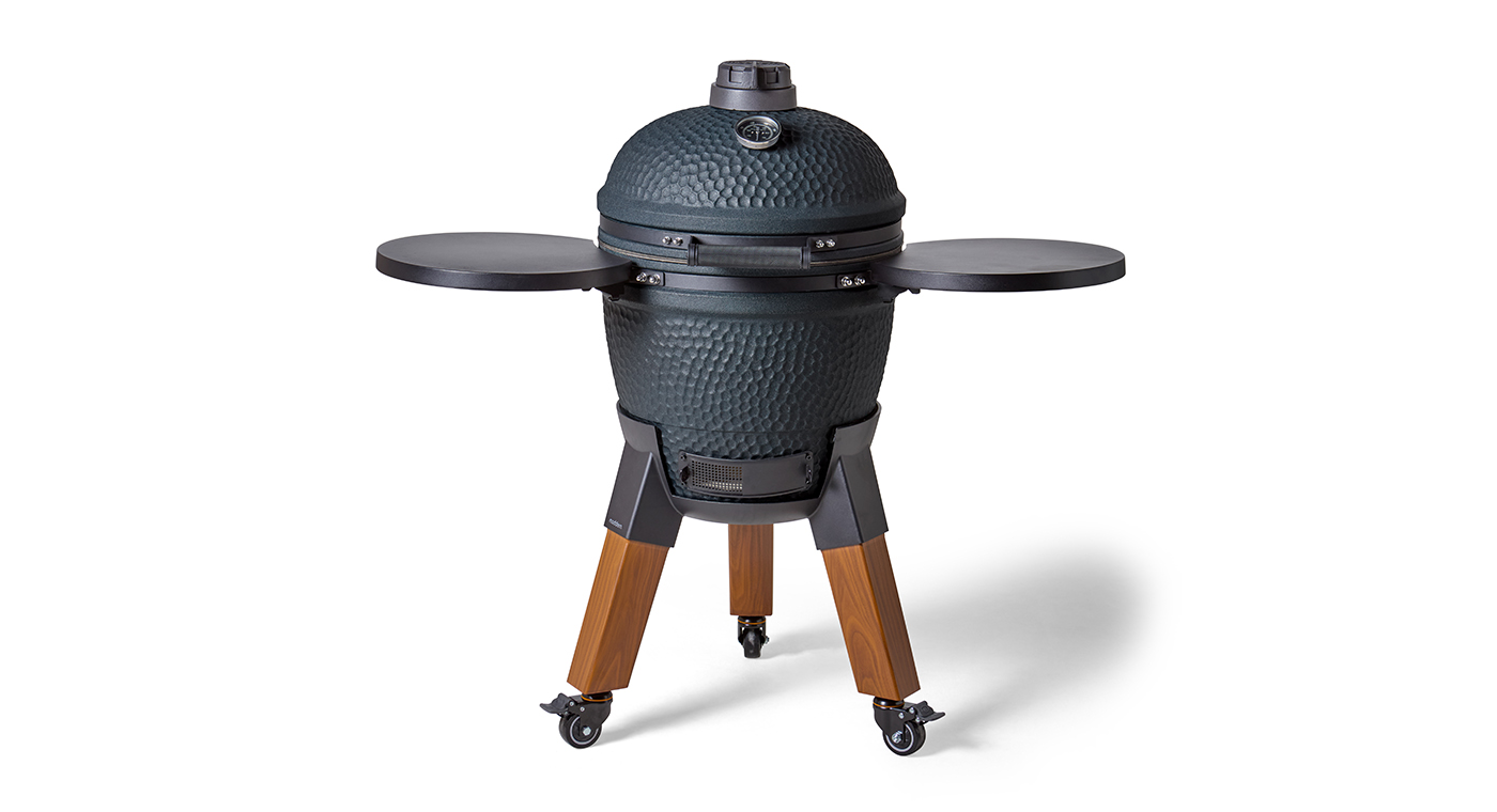 Moddern Kamado Royal Blue incl. Zijtafels & Wood-look Poten (showmodel)