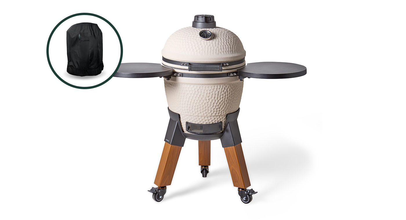 Moddern Kamado Sandy Stone incl. Zijtafels & Wood-look Poten