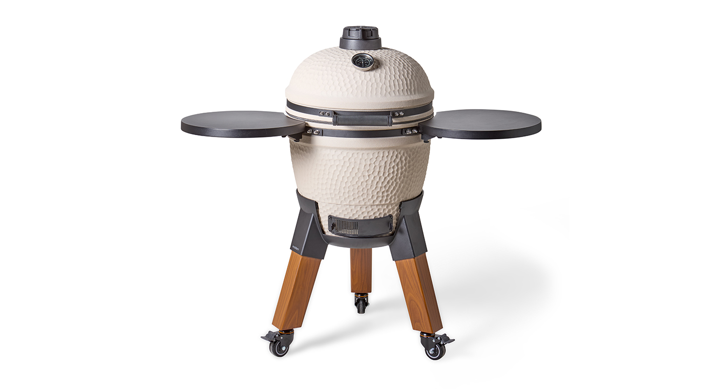 Moddern Kamado Sandy Stone incl. Zijtafels & Wood-look Poten (showmodel)