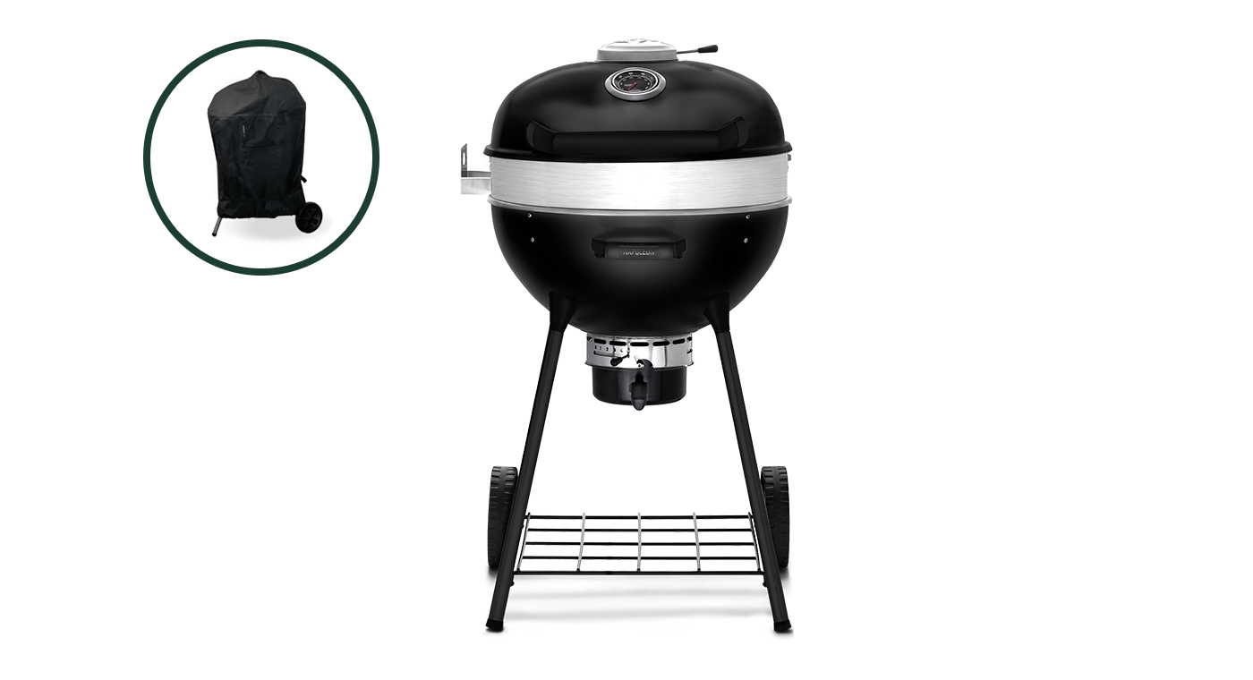 Napoleon PRO houtskool kettle, Ø57cm, Mat zwart met plancha